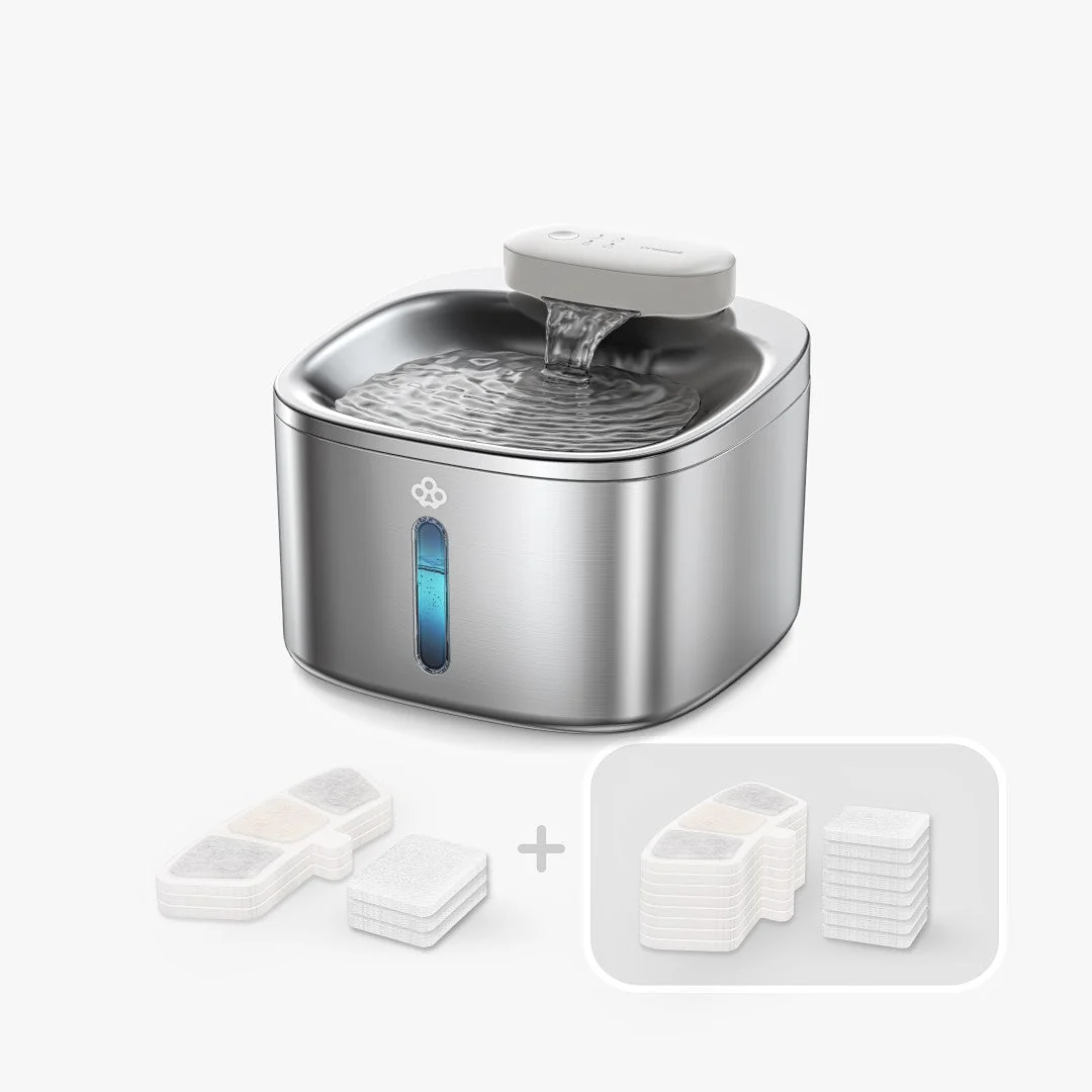Oneisall 3.5L Cordless Stainless Steel Pet Water Fountain