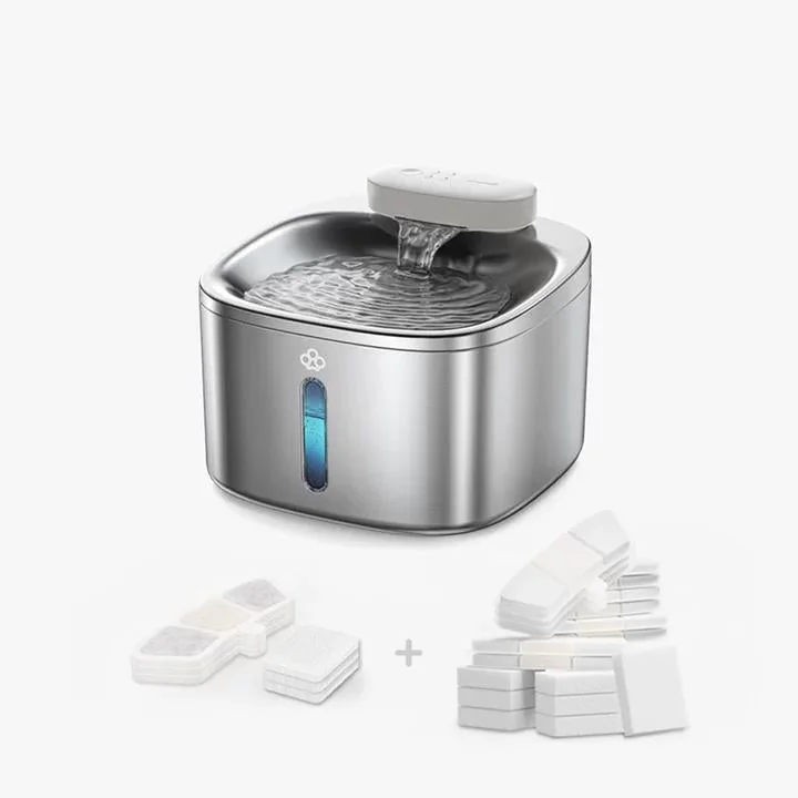 Oneisall 3.5L Cordless Stainless Steel Pet Water Fountain