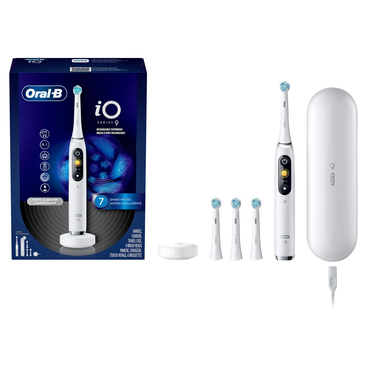 Oral-B iO Series 9 Rechargeable Electric Toothbrush (White Alabaster)